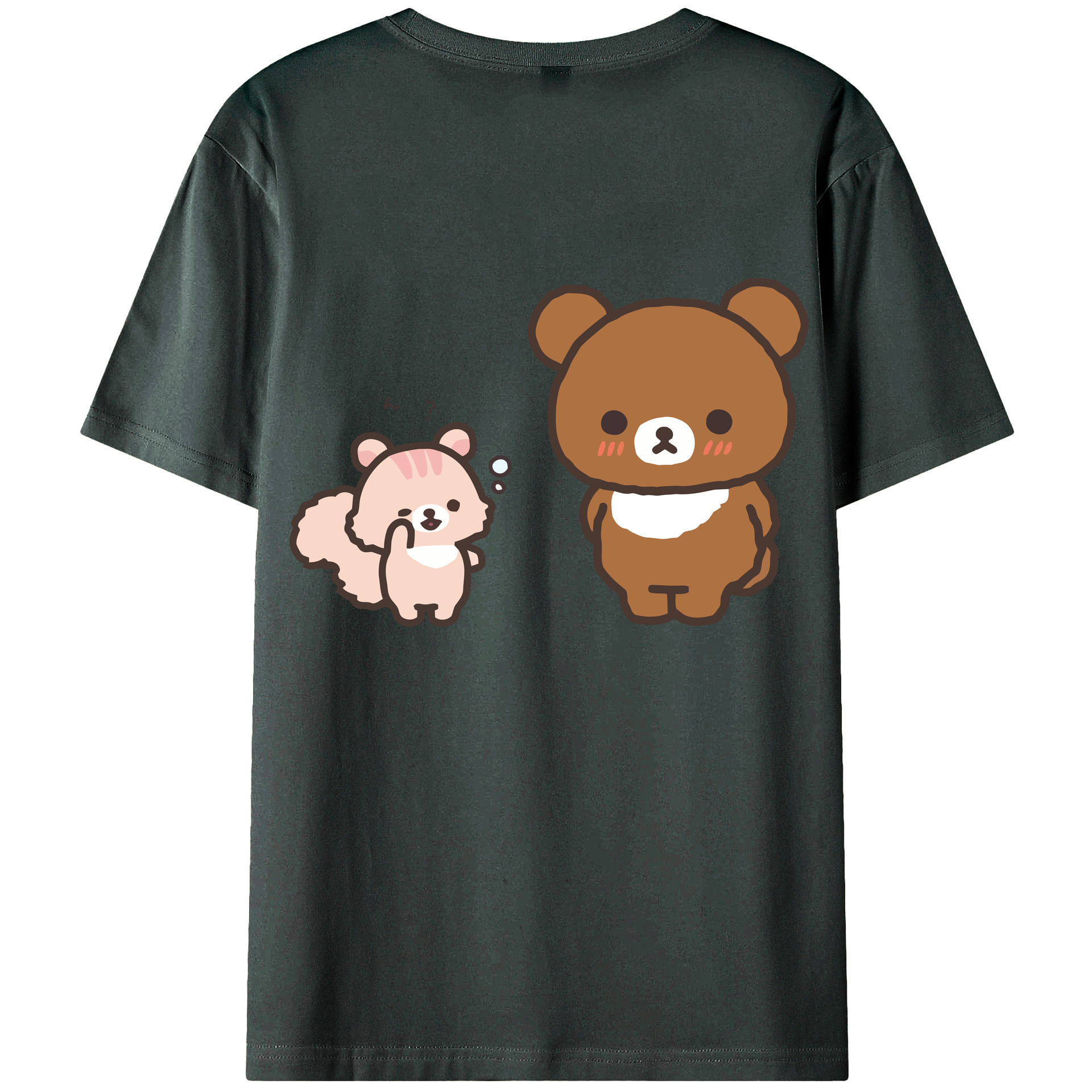 （画像用） リラックマ リラックマ キイロイトリ Rilakkuma Korilakkuma Kiiroitori 綿100％ メンズ半袖Tシャツ（バックプリント） 通気性